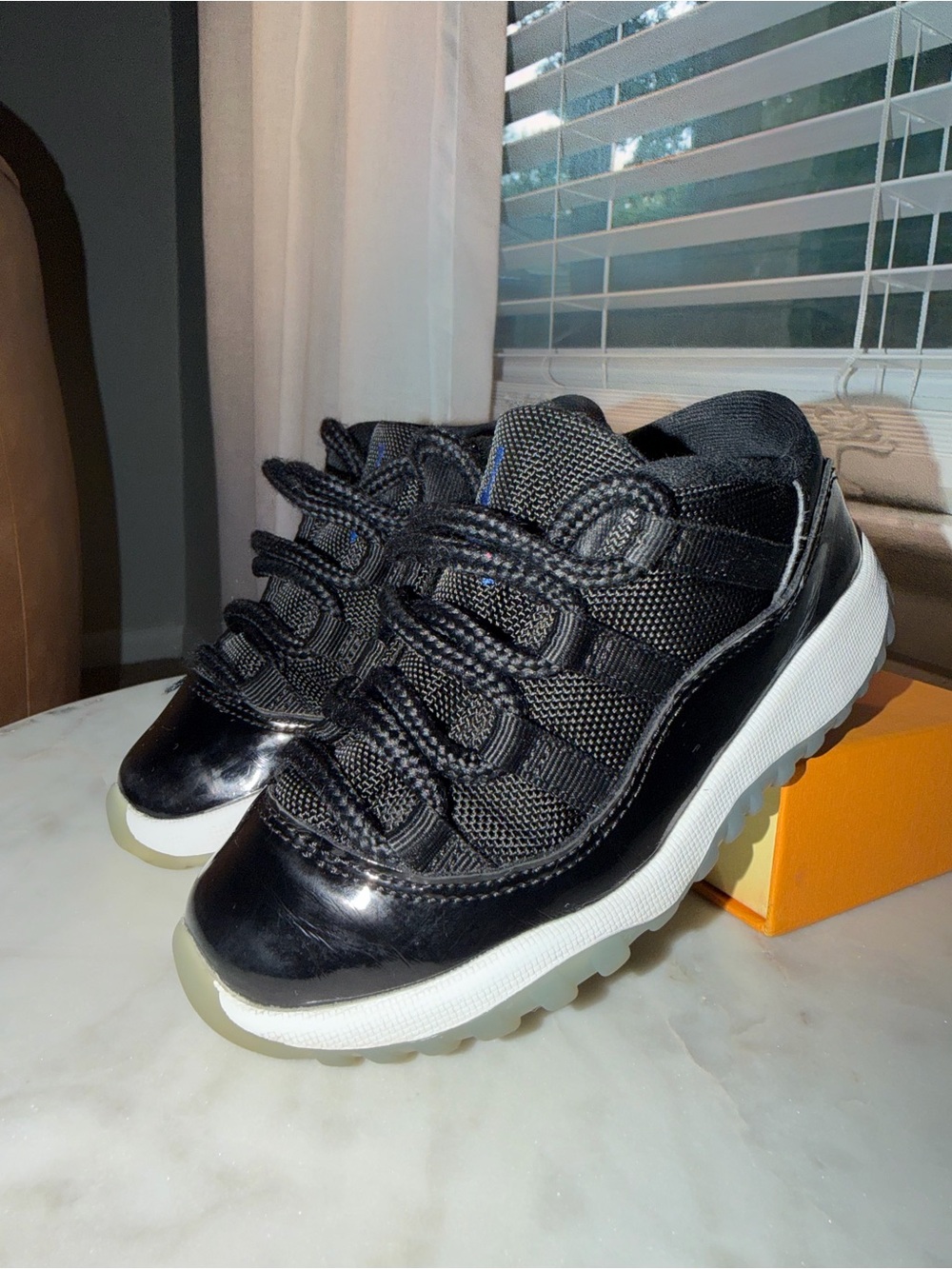 Jordan Kids Black Low-Top Sneakers with White Midsole